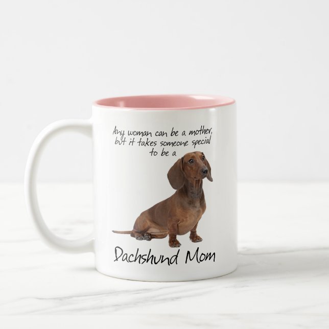 De Café Em Dois Tons Caneca da mamã do Dachshund (Esquerda)