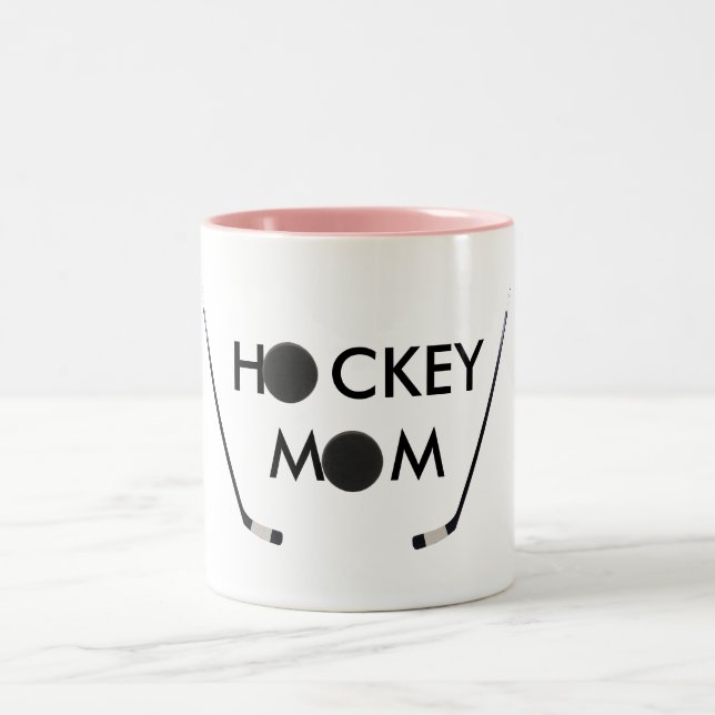 De Café Em Dois Tons caneca da mamã do hóquei (Centro)