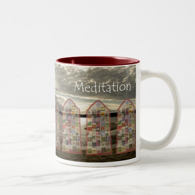 De Café Em Dois Tons Caneca da meditação do Mindfulness (Direita)