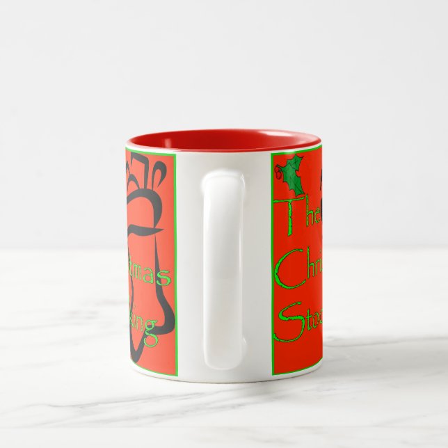 De Café Em Dois Tons Caneca da meia do Natal (Alça)