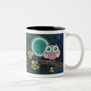 De Café Em Dois Tons caneca da meia-noite da coruja