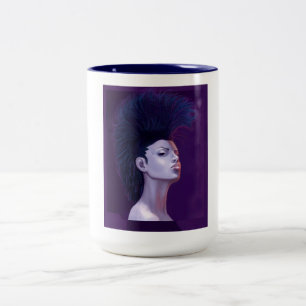 De Café Em Dois Tons Caneca da menina do Mohawk