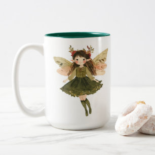 De Café Em Dois Tons Caneca da Menina Fada da Floresta Caprichosa