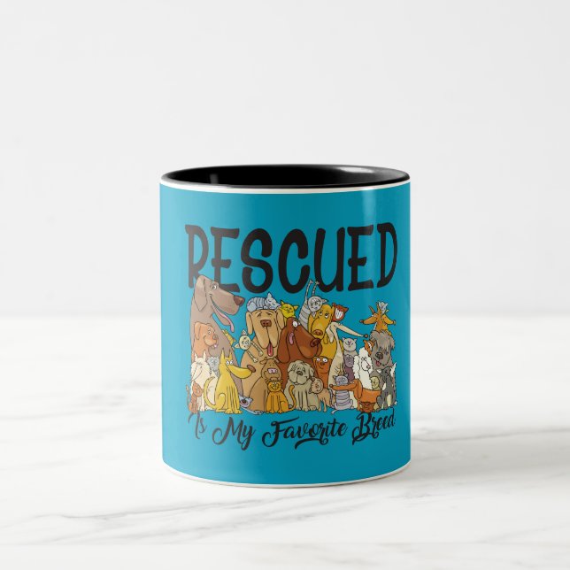 De Café Em Dois Tons Caneca da Minha Raça Favorita Resgatada (Centro)