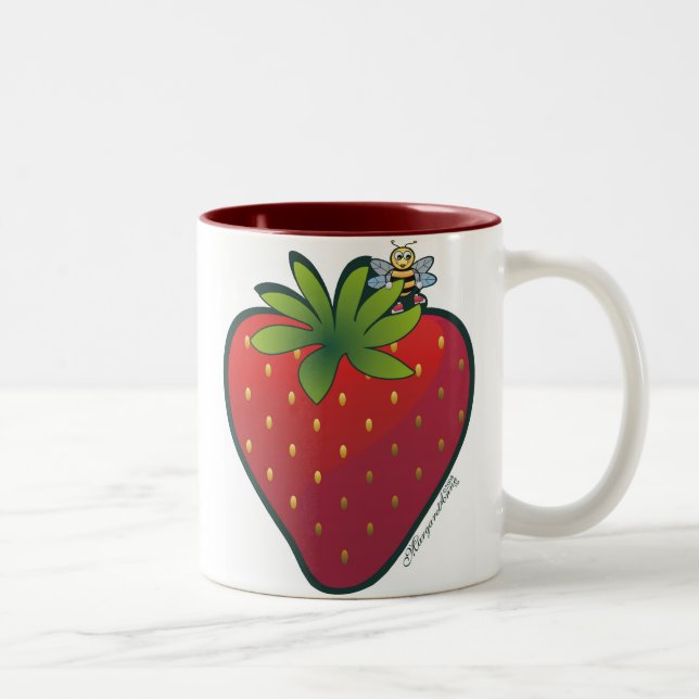 De Café Em Dois Tons Caneca da morango (Direita)