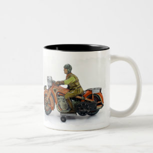 De Café Em Dois Tons Caneca da motocicleta do brinquedo do vintage
