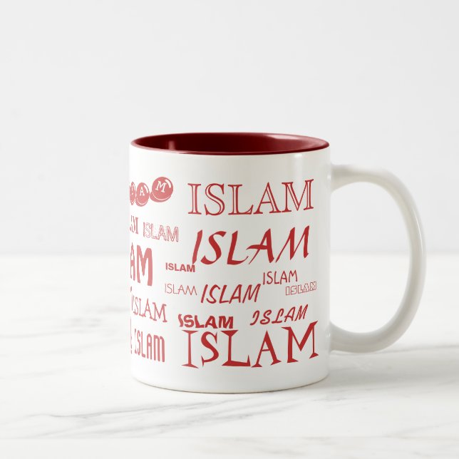 De Café Em Dois Tons Caneca da Multi-pia batismal do Islão (vermelha) (Direita)