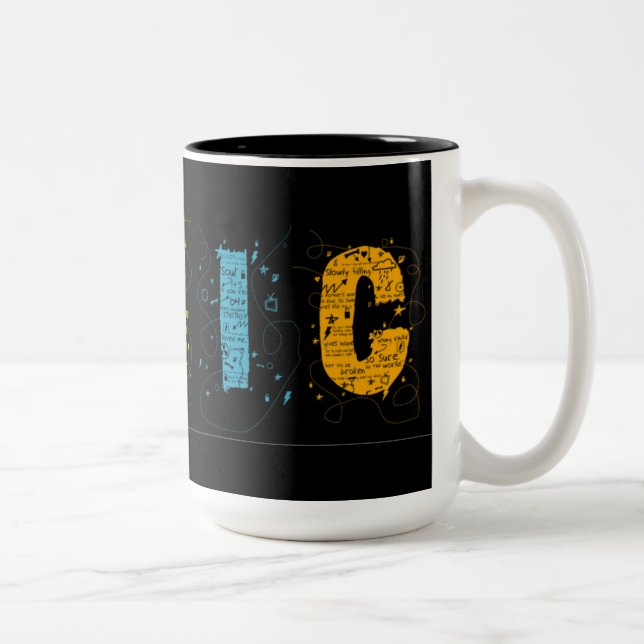 De Café Em Dois Tons Caneca da música (Direita)