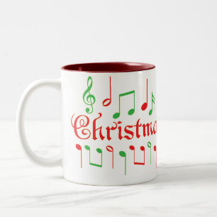 De Café Em Dois Tons Caneca da música do Natal!