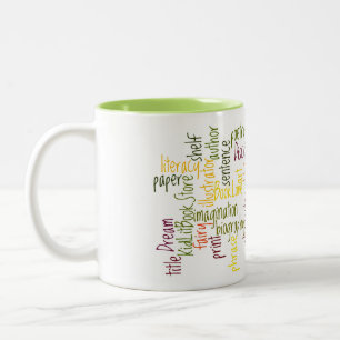 De Café Em Dois Tons Caneca da nuvem do livro