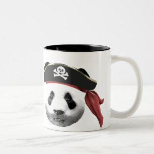 De Café Em Dois Tons Caneca da panda do pirata