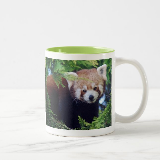 De Café Em Dois Tons Caneca da panda vermelha (Direita)