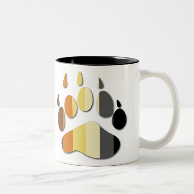 De Café Em Dois Tons Caneca da pata da bandeira do urso (Direita)