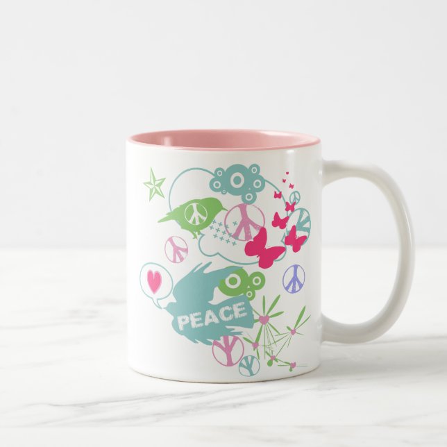 De Café Em Dois Tons Caneca da paz da natureza (Direita)