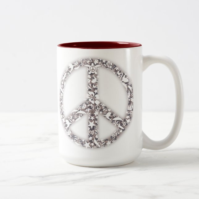 De Café Em Dois Tons Caneca da paz da praia (Direita)