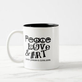 De Café Em Dois Tons Caneca da paz, do amor & da arte