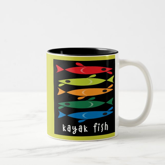 De Café Em Dois Tons Caneca da pesca do caiaque (Direita)
