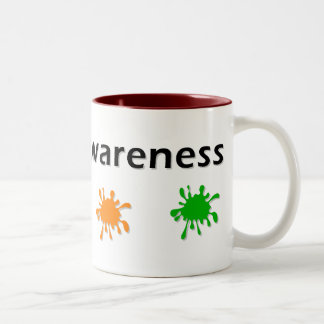 De Café Em Dois Tons Caneca da pintura da consciência do autismo