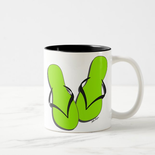 De Café Em Dois Tons Caneca da praia dos chinelos (Direita)