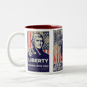 De Café Em Dois Tons Caneca da propaganda da Revolução Americana