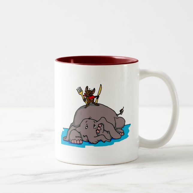 De Café Em Dois Tons Caneca da refeição do elefante (Direita)