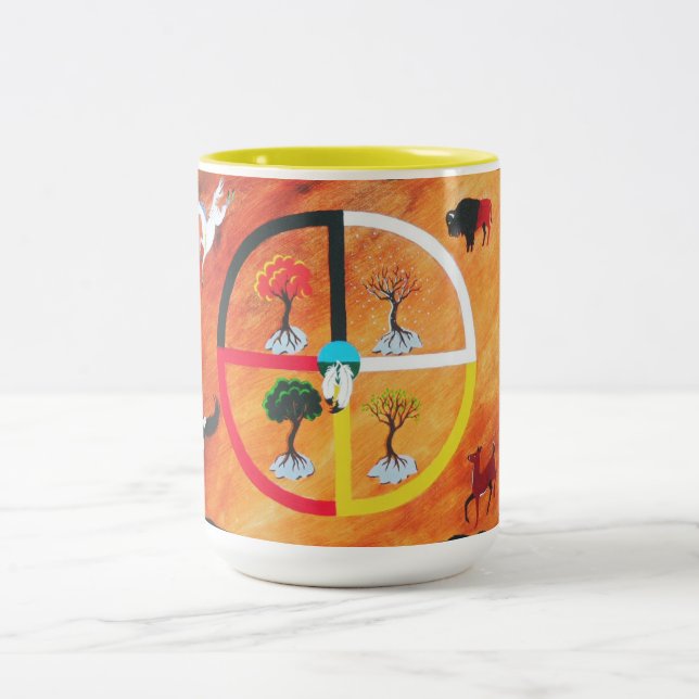 De Café Em Dois Tons Caneca da roda da medicina (Centro)