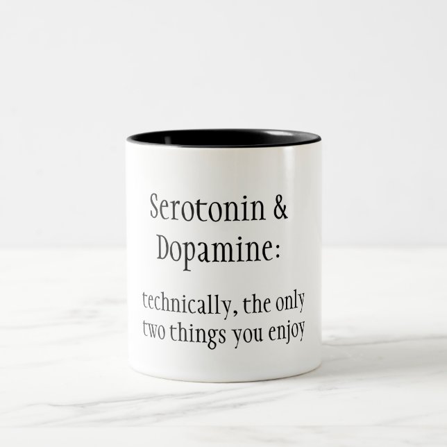 De Café Em Dois Tons Caneca da serotonina & da dopamina (Centro)