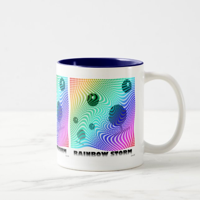 DE CAFÉ EM DOIS TONS CANECA DA TEMPESTADE DO ARCO-ÍRIS (Direita)