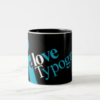 De Café Em Dois Tons Caneca da tipografia do amor