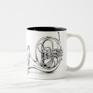 De Café Em Dois Tons Caneca da trompa francesa
