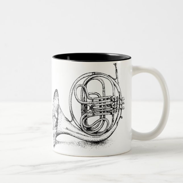 De Café Em Dois Tons Caneca da trompa francesa (Direita)