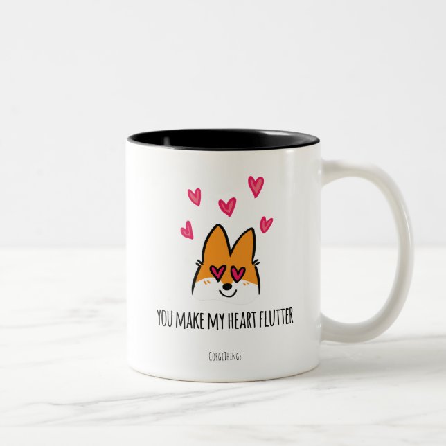 De Café Em Dois Tons Caneca da vibração do coração (Direita)