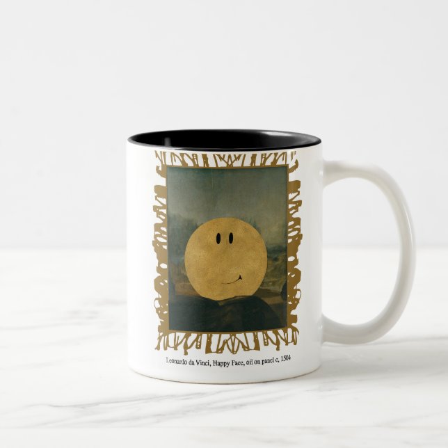 De Café Em Dois Tons caneca da vinci feliz (Direita)