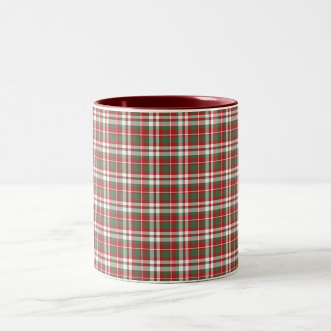 De Café Em Dois Tons Caneca da xadrez do Natal (Centro)