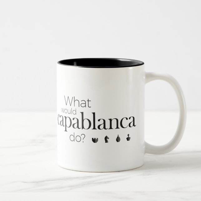 De Café Em Dois Tons Caneca da xadrez: Que Capablanca faria? (Direita)