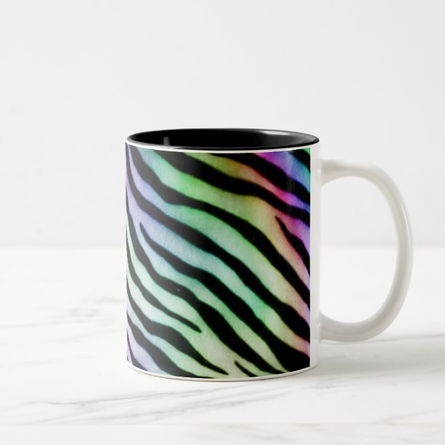 De Café Em Dois Tons caneca da zebra do arco-íris (Direita)