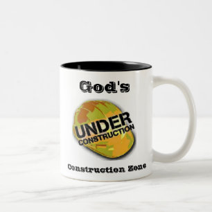 De Café Em Dois Tons Caneca da zona da construção