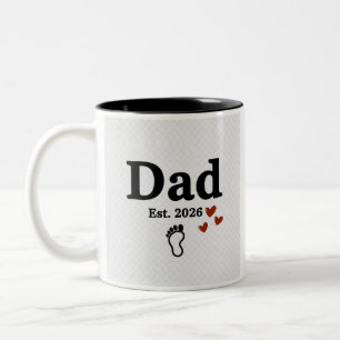 De Café Em Dois Tons Caneca Dad Est. 2026   Presente para Novo Pai   Pe