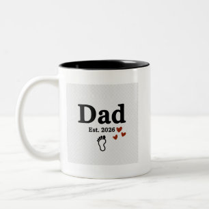 De Café Em Dois Tons Caneca Dad Est. 2026   Presente para Pai Novo   Pe