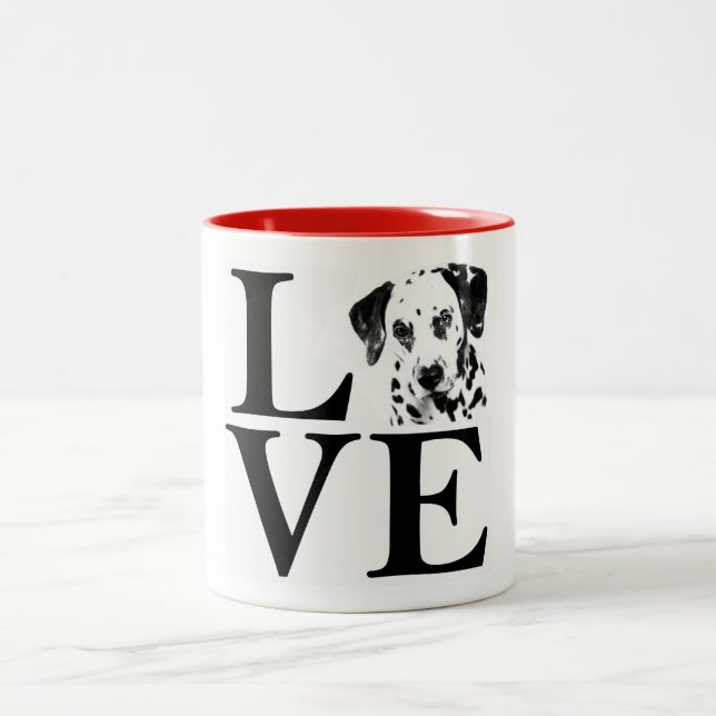 De Café Em Dois Tons Caneca Dalmatian do amor (Centro)