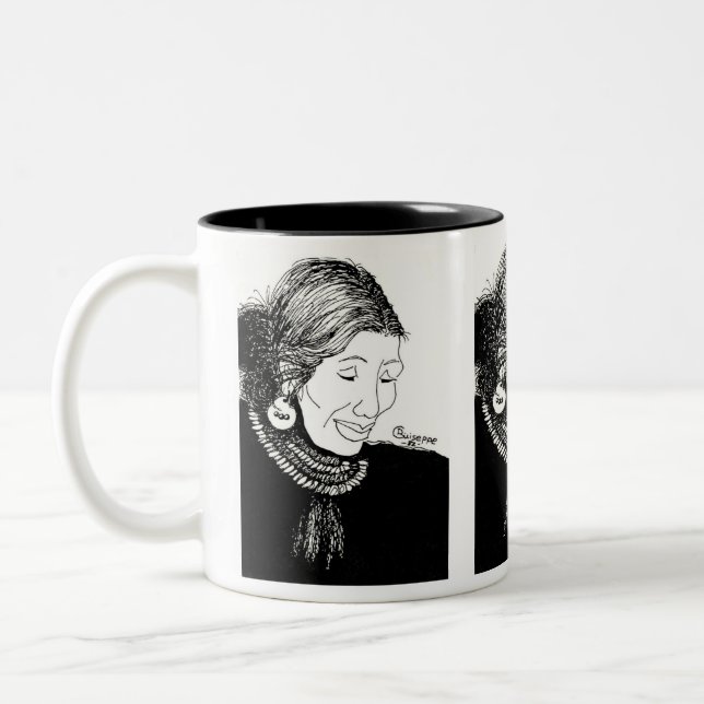 De Café Em Dois Tons Caneca Dama Indiana (Esquerda)