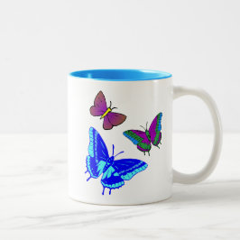 De Café Em Dois Tons Caneca das borboletas