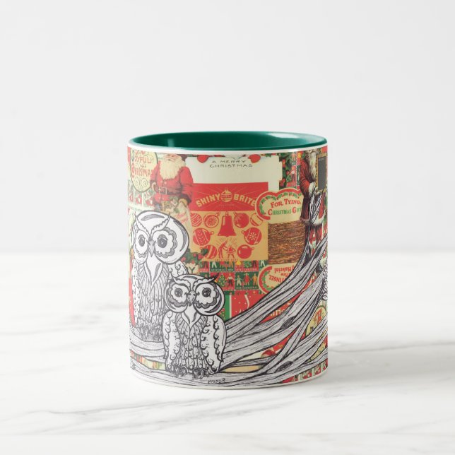 De Café Em Dois Tons Caneca das corujas 2 do Natal (Centro)