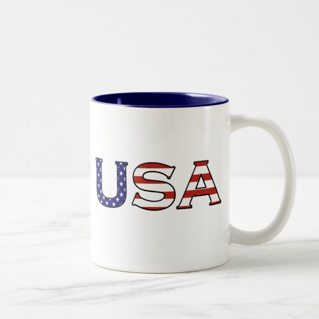 De Café Em Dois Tons Caneca das estrelas & das listras dos EUA (Direita)