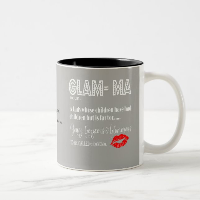 De Café Em Dois Tons caneca das Glam-mães personalizada (Direita)