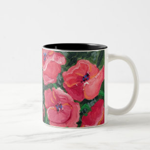 De Café Em Dois Tons Caneca das papoilas