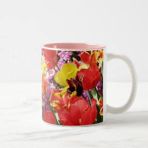 De Café Em Dois Tons Caneca das tulipas