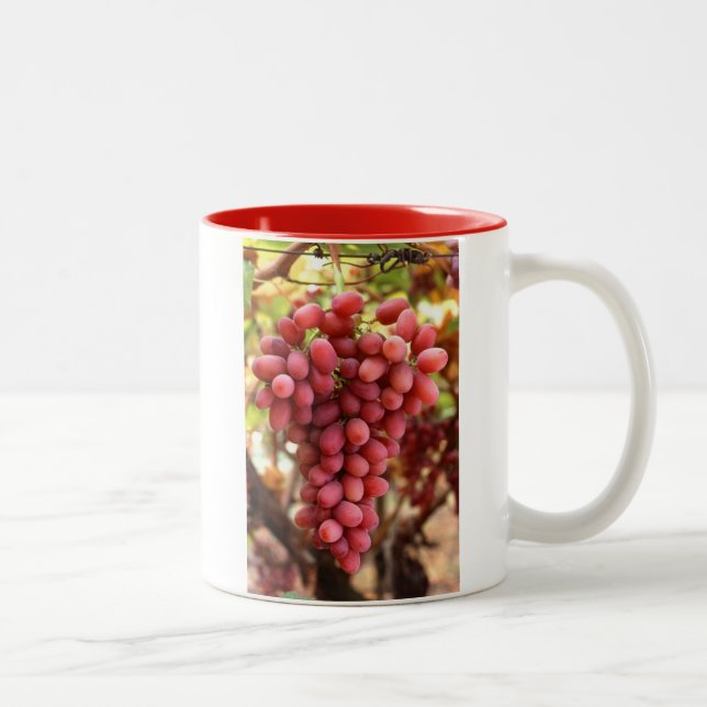 De Café Em Dois Tons Caneca das uvas vermelhas (Direita)