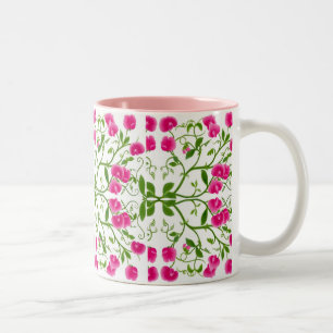 De Café Em Dois Tons Caneca das videiras da flor da ervilha doce