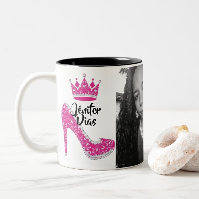 De Café Em Dois Tons caneca Debutante Princesa (Com Donut)